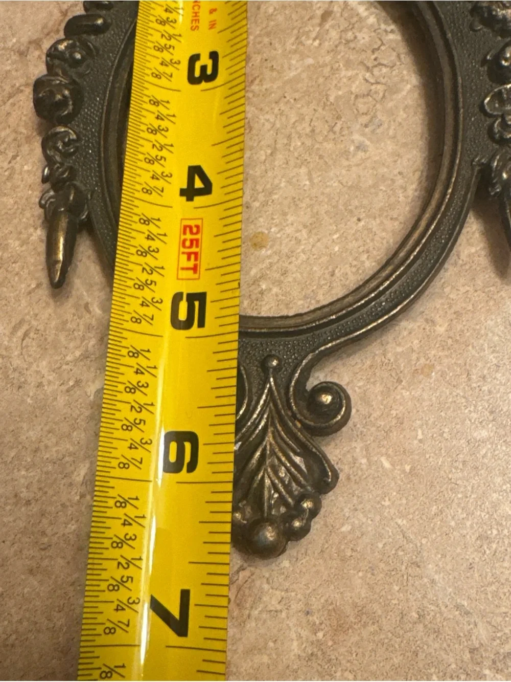 pair of vintage Italian ornate brass-plated or pot metal frames